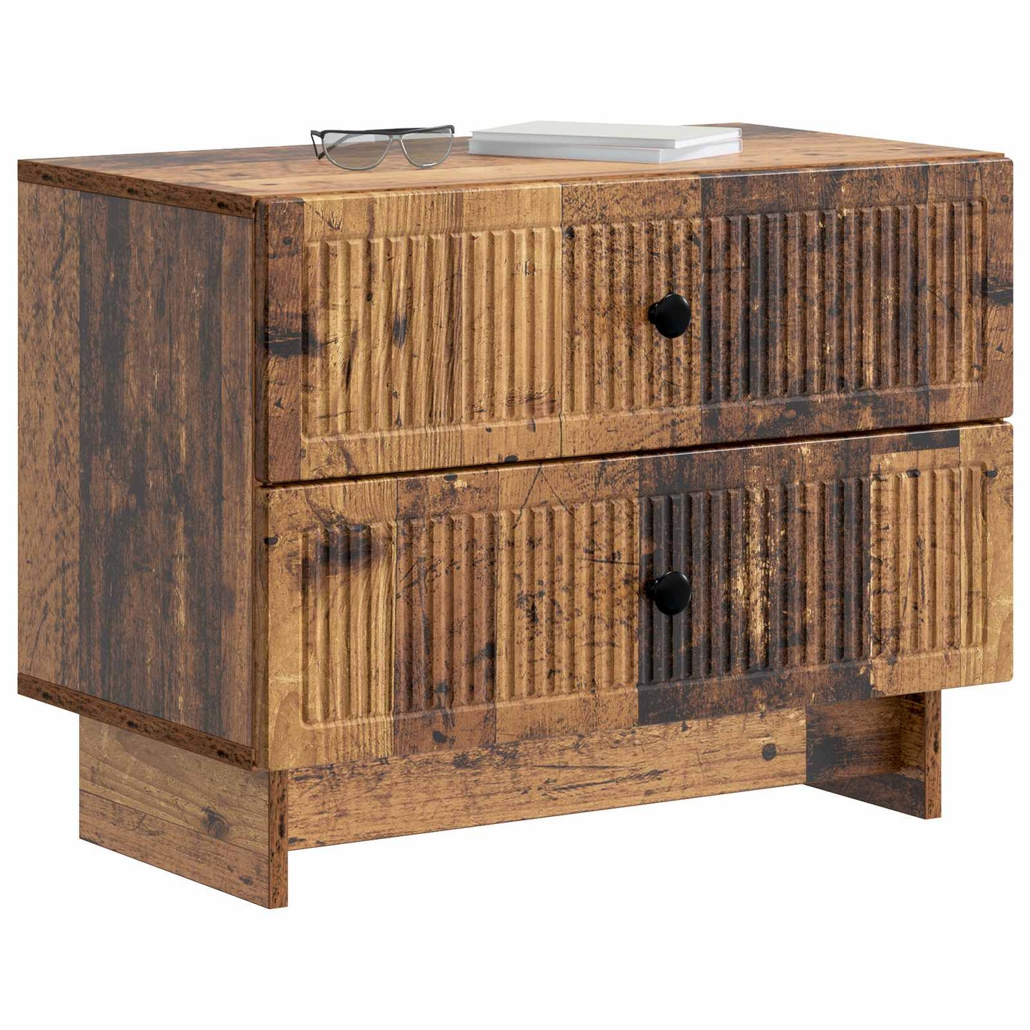 Noční Skříňka Staré Dřevo 62 X 34,5 X 47,5 Cm Kompozitní Dřevo