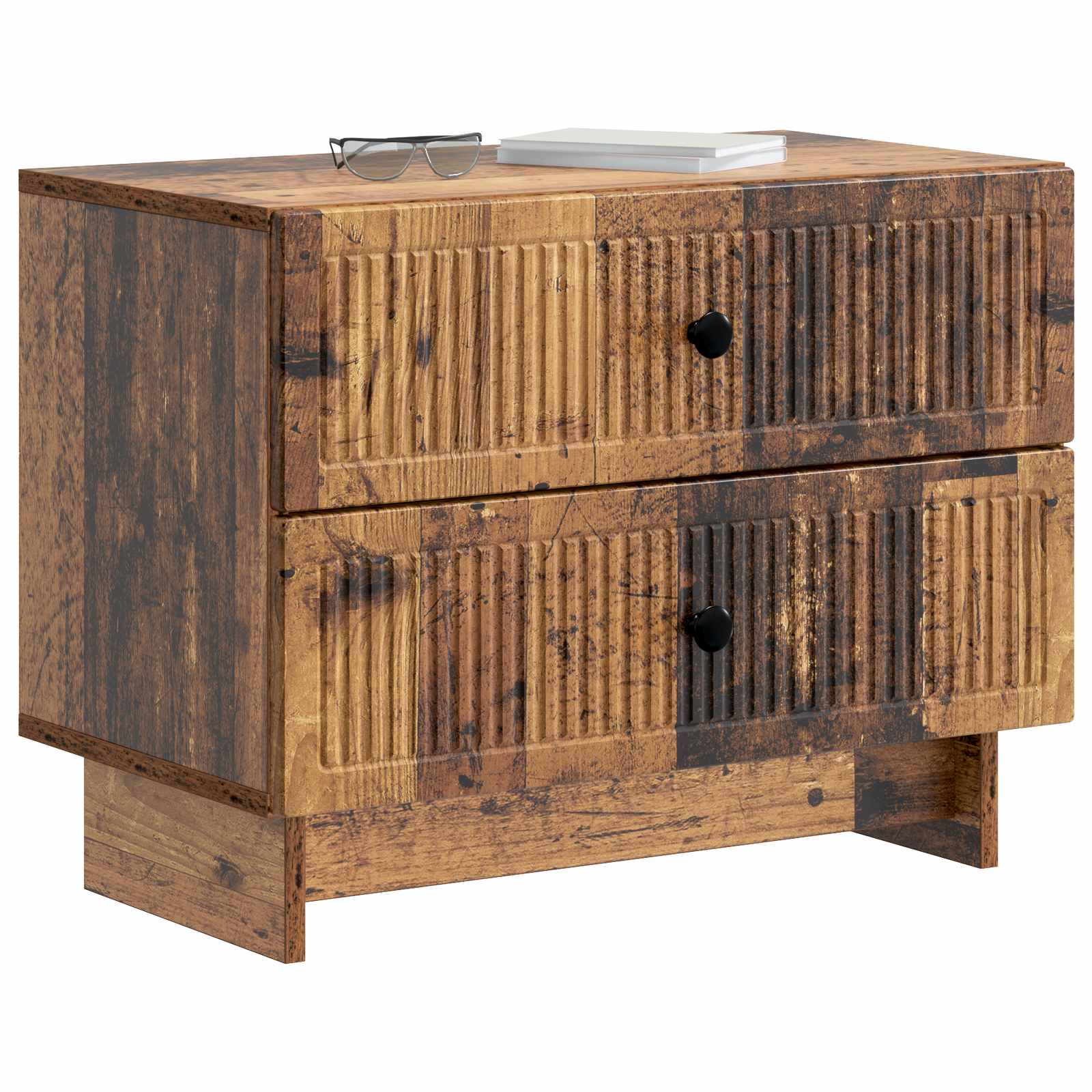 Noční Skříňka Staré Dřevo 62 X 34,5 X 47,5 Cm Kompozitní Dřevo