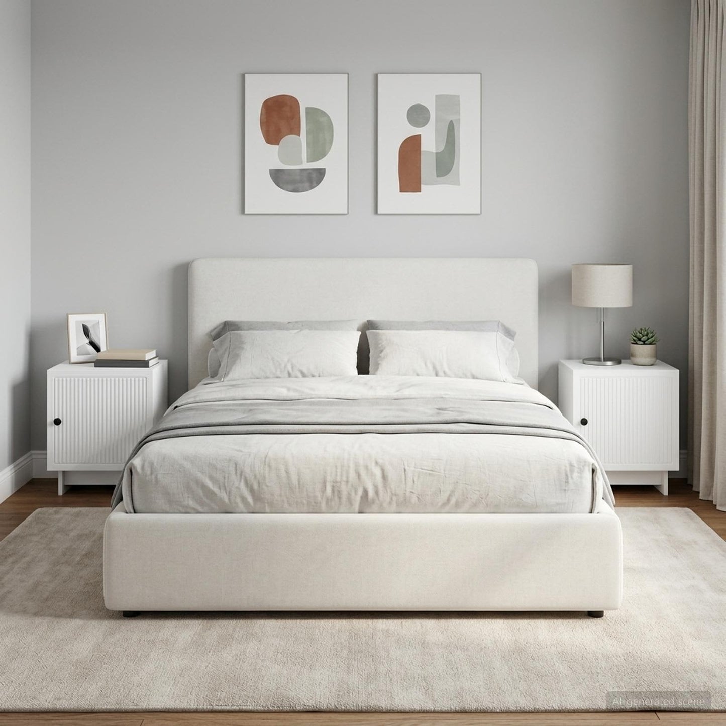 Noční Skříňka 2 Pcs Bílá 43 X 34,5 X 50 Cm Kompozitní Dřevo