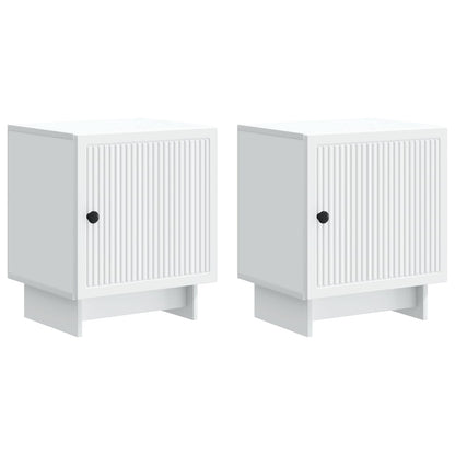 Noční Skříňka 2 Pcs Bílá 43 X 34,5 X 50 Cm Kompozitní Dřevo