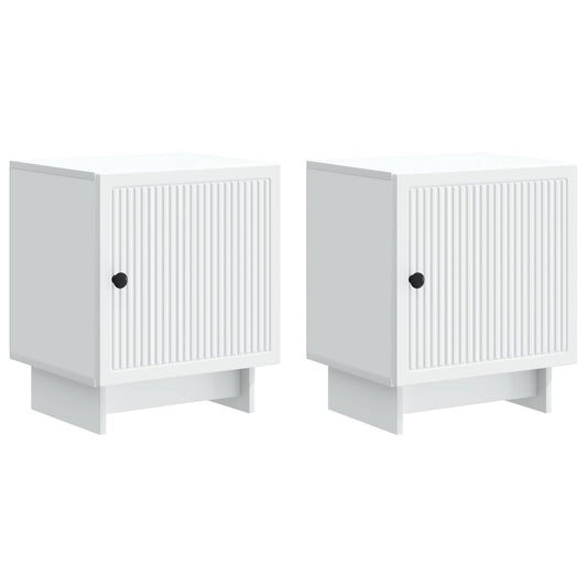 Noční Skříňka 2 Pcs Bílá 43 X 34,5 X 50 Cm Kompozitní Dřevo