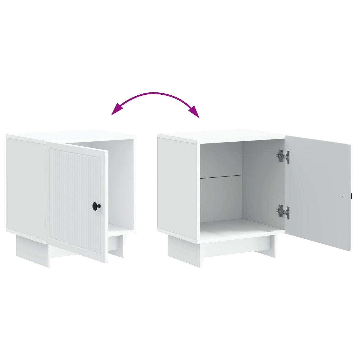 Noční Skříňka 2 Pcs Bílá 43 X 34,5 X 50 Cm Kompozitní Dřevo