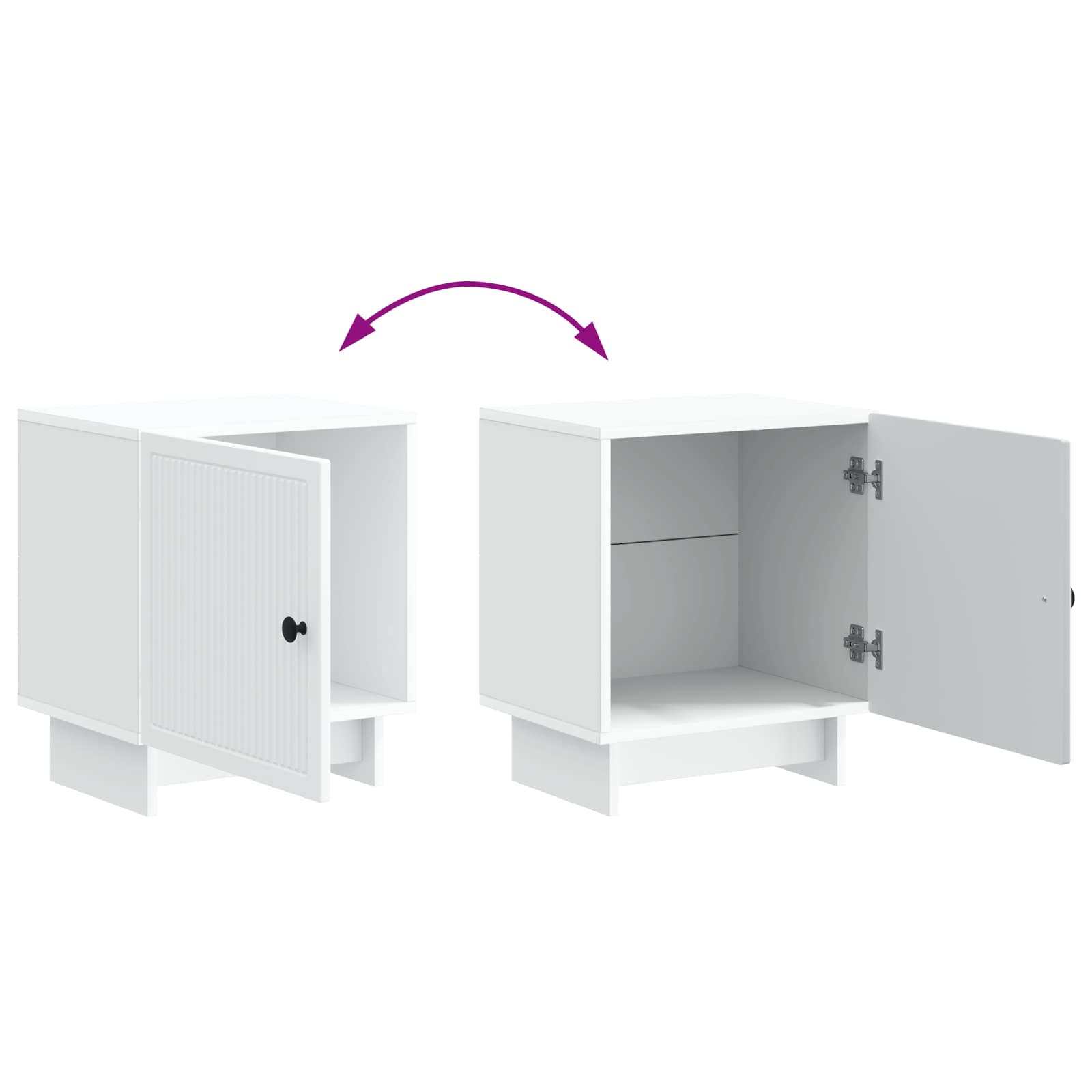 Noční Skříňka 2 Pcs Bílá 43 X 34,5 X 50 Cm Kompozitní Dřevo
