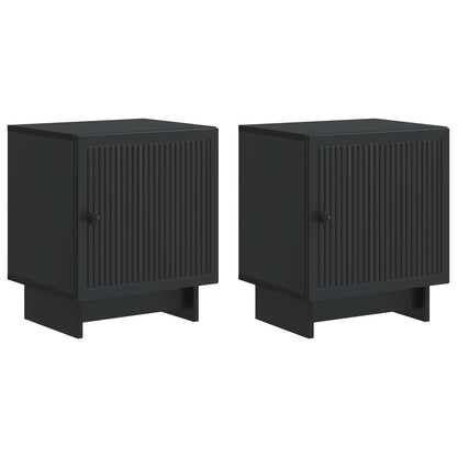 Noční Skříňka 2 Pcs Černá 43 X 34,5 X 50 Cm Kompozitní Dřevo