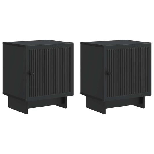 Noční Skříňka 2 Pcs Černá 43 X 34,5 X 50 Cm Kompozitní Dřevo
