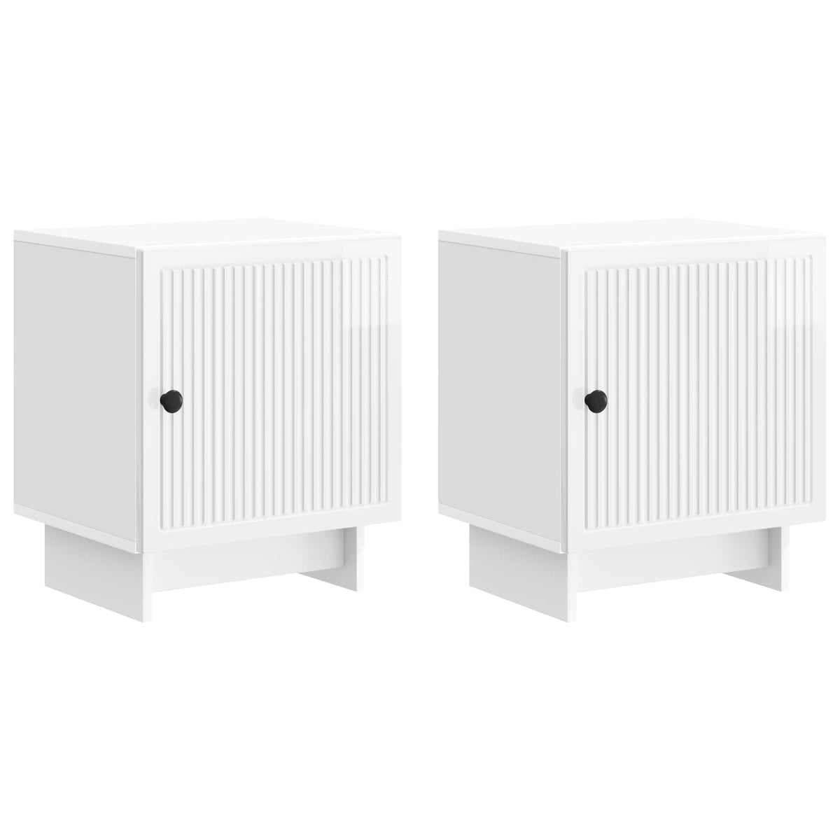 Noční Skříňka 2 Pcs Bílá S Vysokým Leskem 43 X 34,5 X 50 Cm