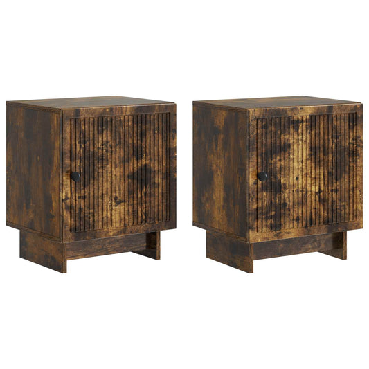 Noční Skříňka 2 Pcs Kouřový Dub 43 X 34,5 X 50 Cm