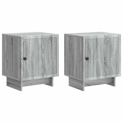 Noční Skříňka 2 Pcs Šedá Sonoma 43 X 34,5 X 50 Cm