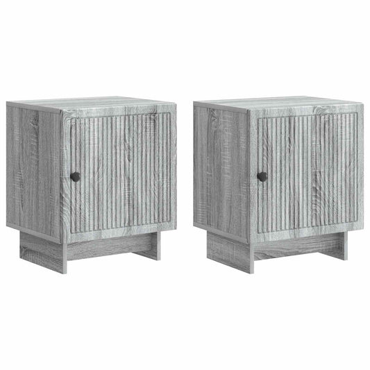 Noční Skříňka 2 Pcs Šedá Sonoma 43 X 34,5 X 50 Cm