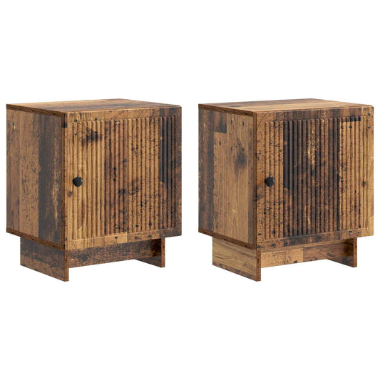 Noční Skříňka 2 Pcs Staré Dřevo 43 X 34,5 X 50 Cm