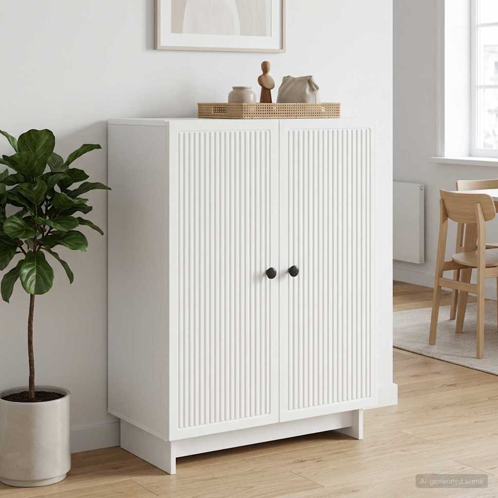 Servírovací Skříň Bílá 66 X 34,5 X 90 Cm Kompozitní Dřevo