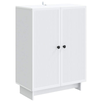 Servírovací Skříň Bílá 66 X 34,5 X 90 Cm Kompozitní Dřevo