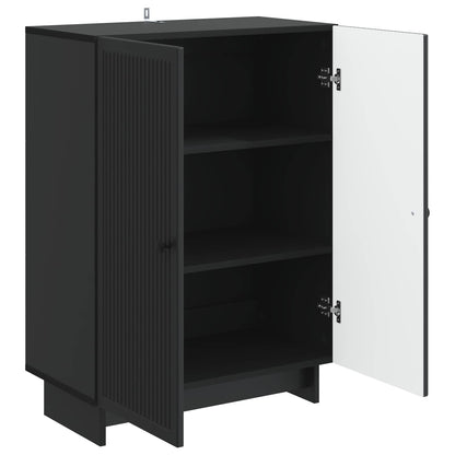Servírovací Skříň Černá 66 X 34,5 X 90 Cm Kompozitní Dřevo