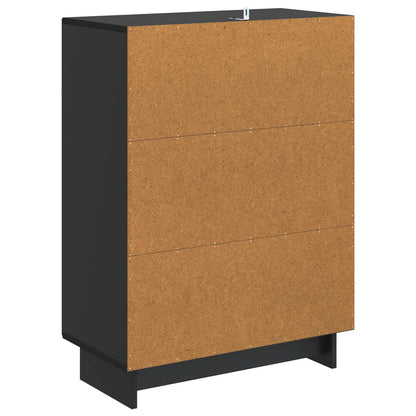 Servírovací Skříň Černá 66 X 34,5 X 90 Cm Kompozitní Dřevo