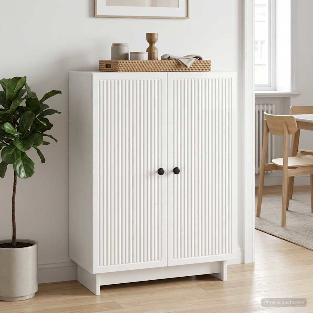 Servírovací Skříň Bílá S Vysokým Leskem 66 X 34,5 X 90 Cm