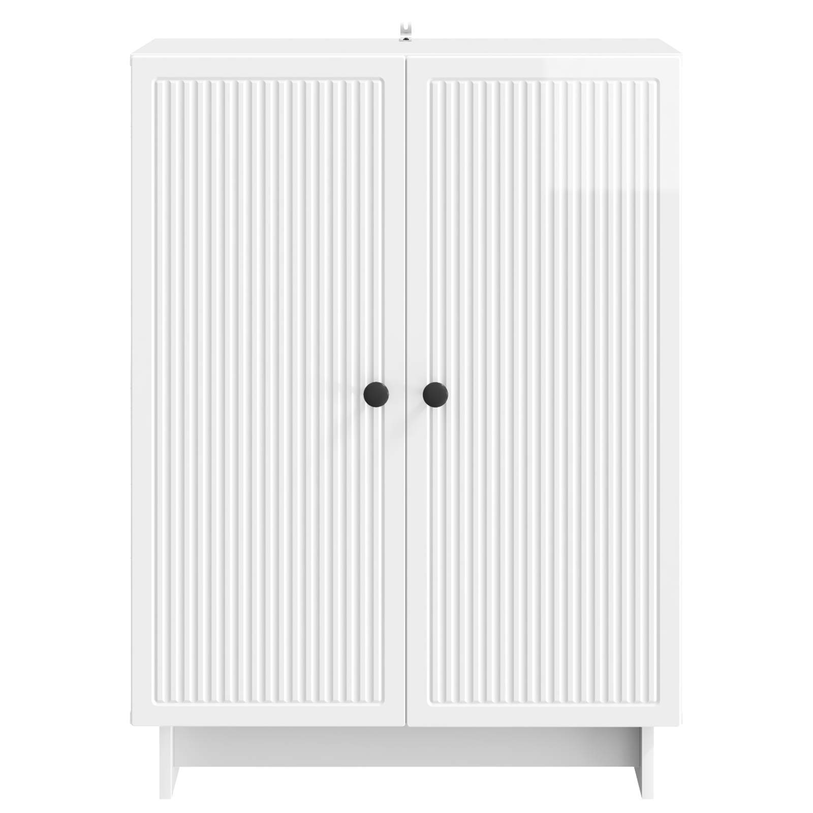 Servírovací Skříň Bílá S Vysokým Leskem 66 X 34,5 X 90 Cm