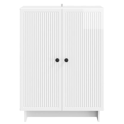 Servírovací Skříň Bílá S Vysokým Leskem 66 X 34,5 X 90 Cm