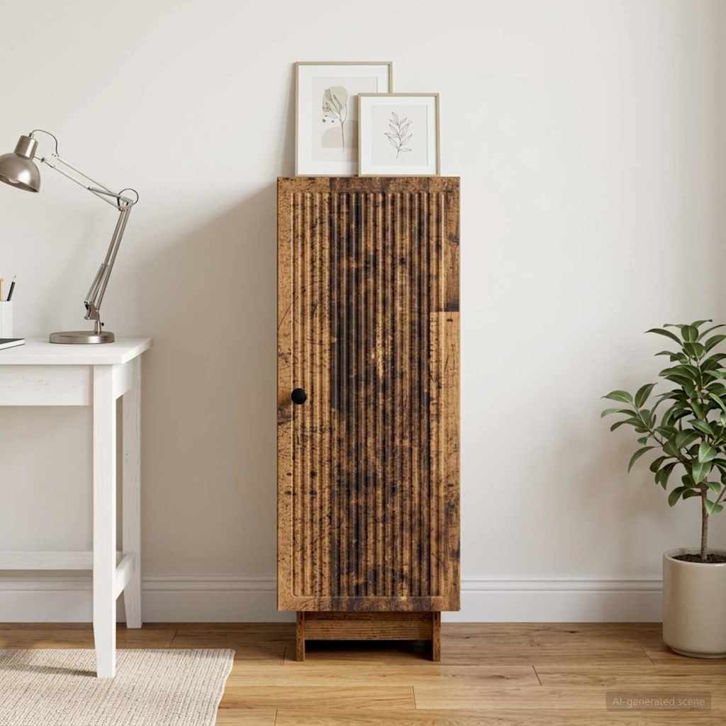 Servírovací Skříň Staré Dřevo 33 X 34,5 X 90 Cm