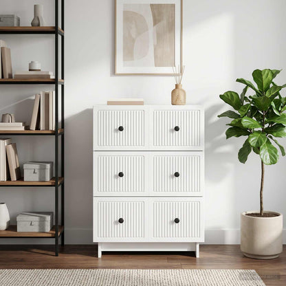 Skříň Se Zásuvkami Bílá S Vysokým Leskem 66 X 34,5 X 90 Cm