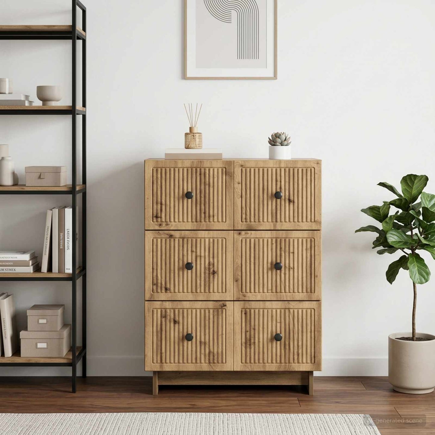 Skříň Se Zásuvkami 66 X 34,5 X 90 Cm Kompozitní Dřevo