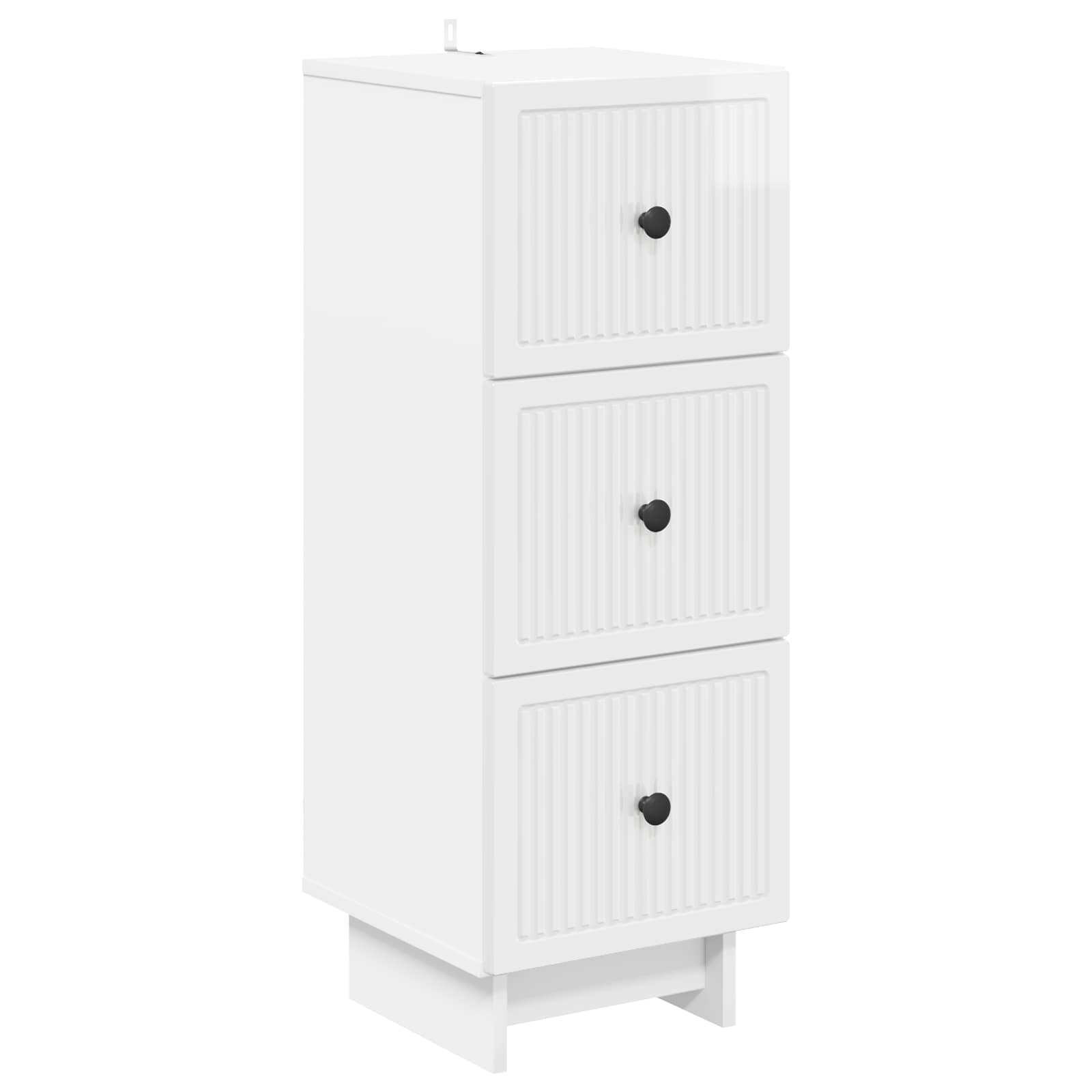 Skříň Se Zásuvkami Bílá S Vysokým Leskem 33 X 34,5 X 90 Cm