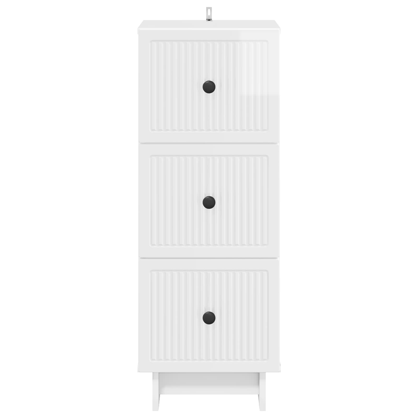 Skříň Se Zásuvkami Bílá S Vysokým Leskem 33 X 34,5 X 90 Cm