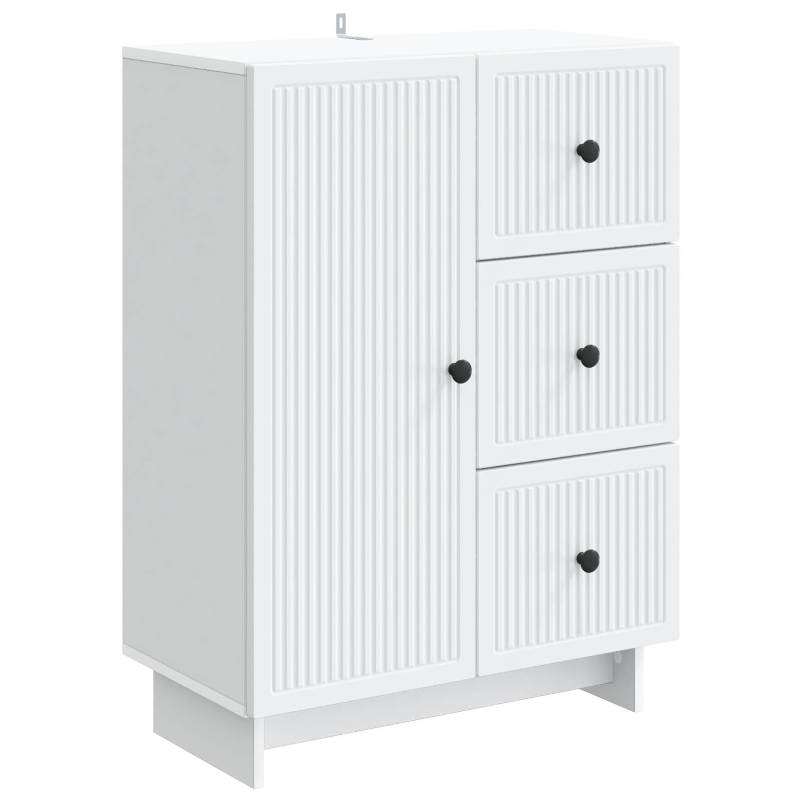 Servírovací Skříň Bílá 66 X 34,5 X 90 Cm Kompozitní Dřevo