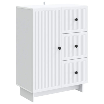 Servírovací Skříň Bílá 66 X 34,5 X 90 Cm Kompozitní Dřevo