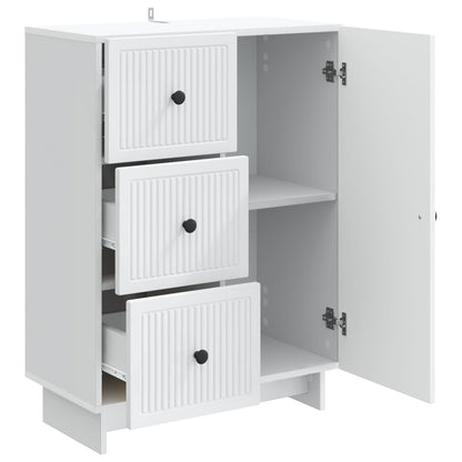 Servírovací Skříň Bílá 66 X 34,5 X 90 Cm Kompozitní Dřevo