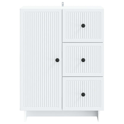 Servírovací Skříň Bílá 66 X 34,5 X 90 Cm Kompozitní Dřevo