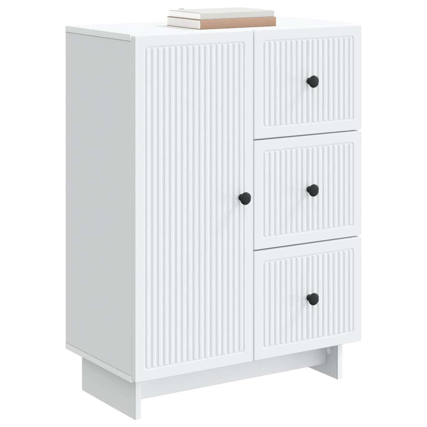 Servírovací Skříň Bílá 66 X 34,5 X 90 Cm Kompozitní Dřevo