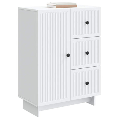 Servírovací Skříň Bílá 66 X 34,5 X 90 Cm Kompozitní Dřevo
