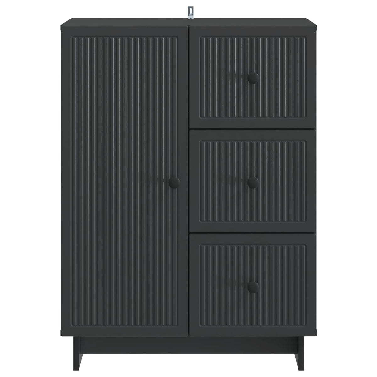 Servírovací Skříň Černá 66 X 34,5 X 90 Cm Kompozitní Dřevo