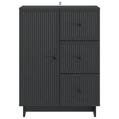 Servírovací Skříň Černá 66 X 34,5 X 90 Cm Kompozitní Dřevo