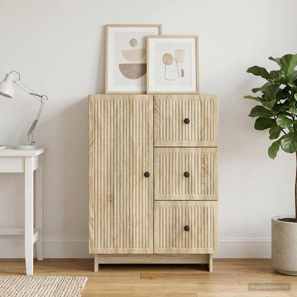 Servírovací Skříň Dub Sonoma 66 X 34,5 X 90 Cm Kompozitní Dřevo