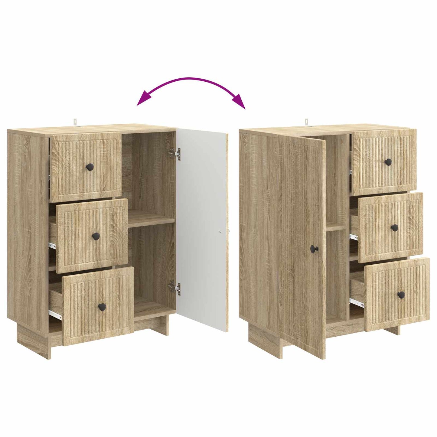 Servírovací Skříň Dub Sonoma 66 X 34,5 X 90 Cm Kompozitní Dřevo