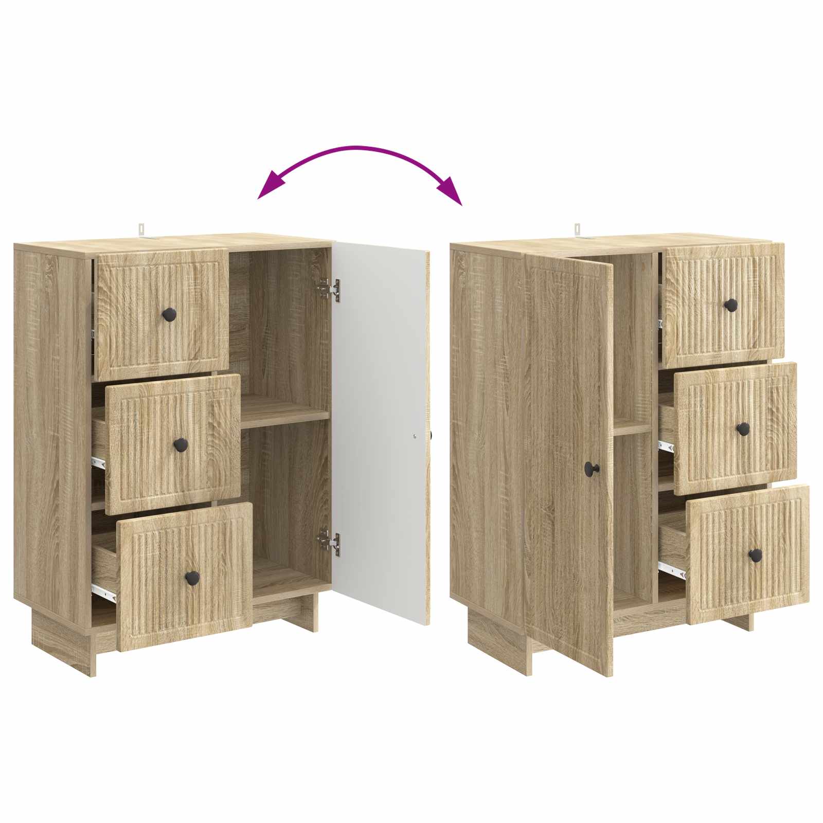 Servírovací Skříň Dub Sonoma 66 X 34,5 X 90 Cm Kompozitní Dřevo