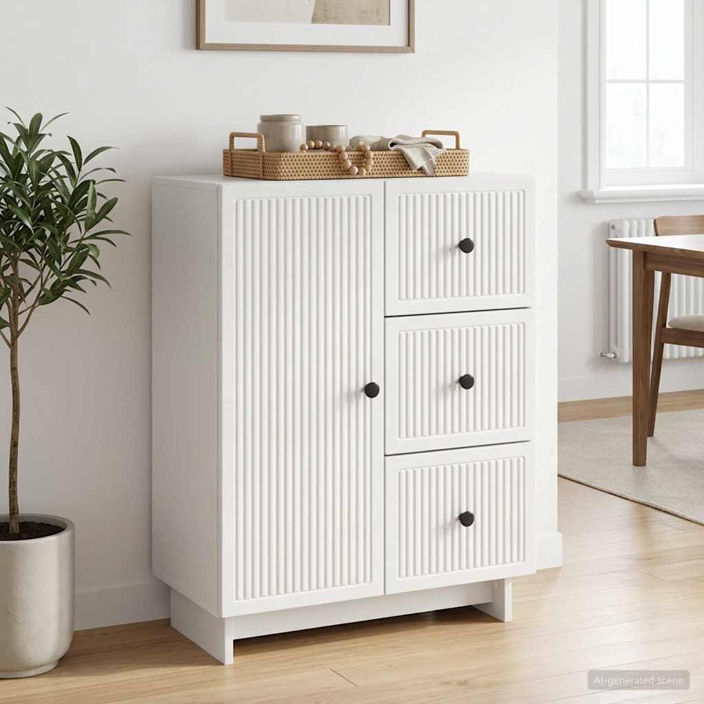 Servírovací Skříň Bílá S Vysokým Leskem 66 X 34,5 X 90 Cm
