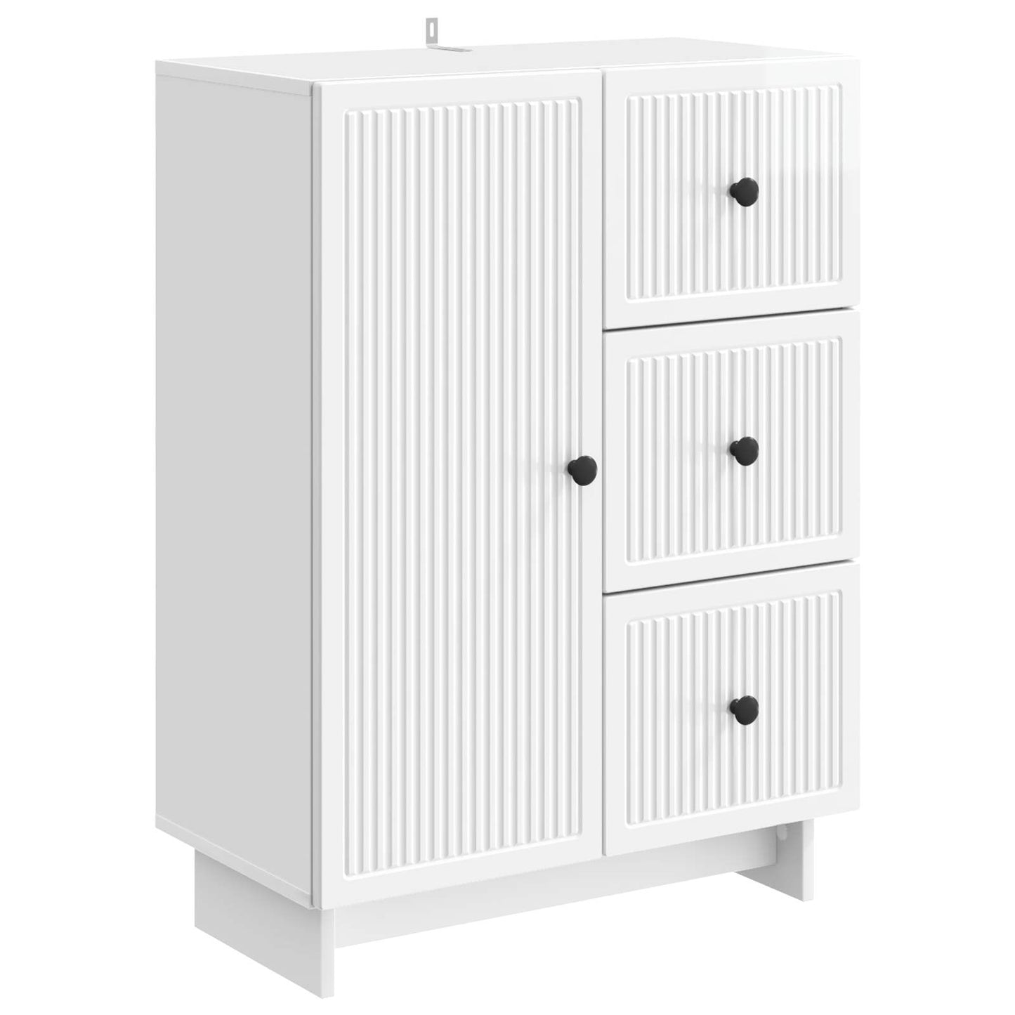 Servírovací Skříň Bílá S Vysokým Leskem 66 X 34,5 X 90 Cm