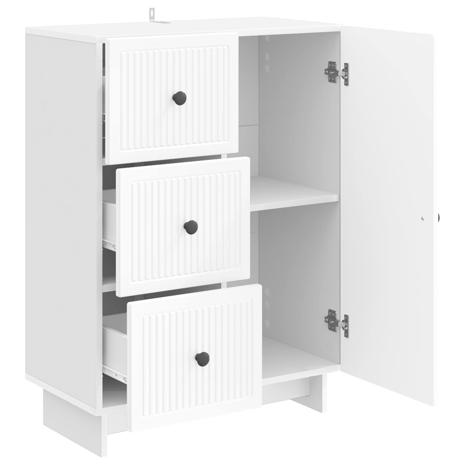 Servírovací Skříň Bílá S Vysokým Leskem 66 X 34,5 X 90 Cm