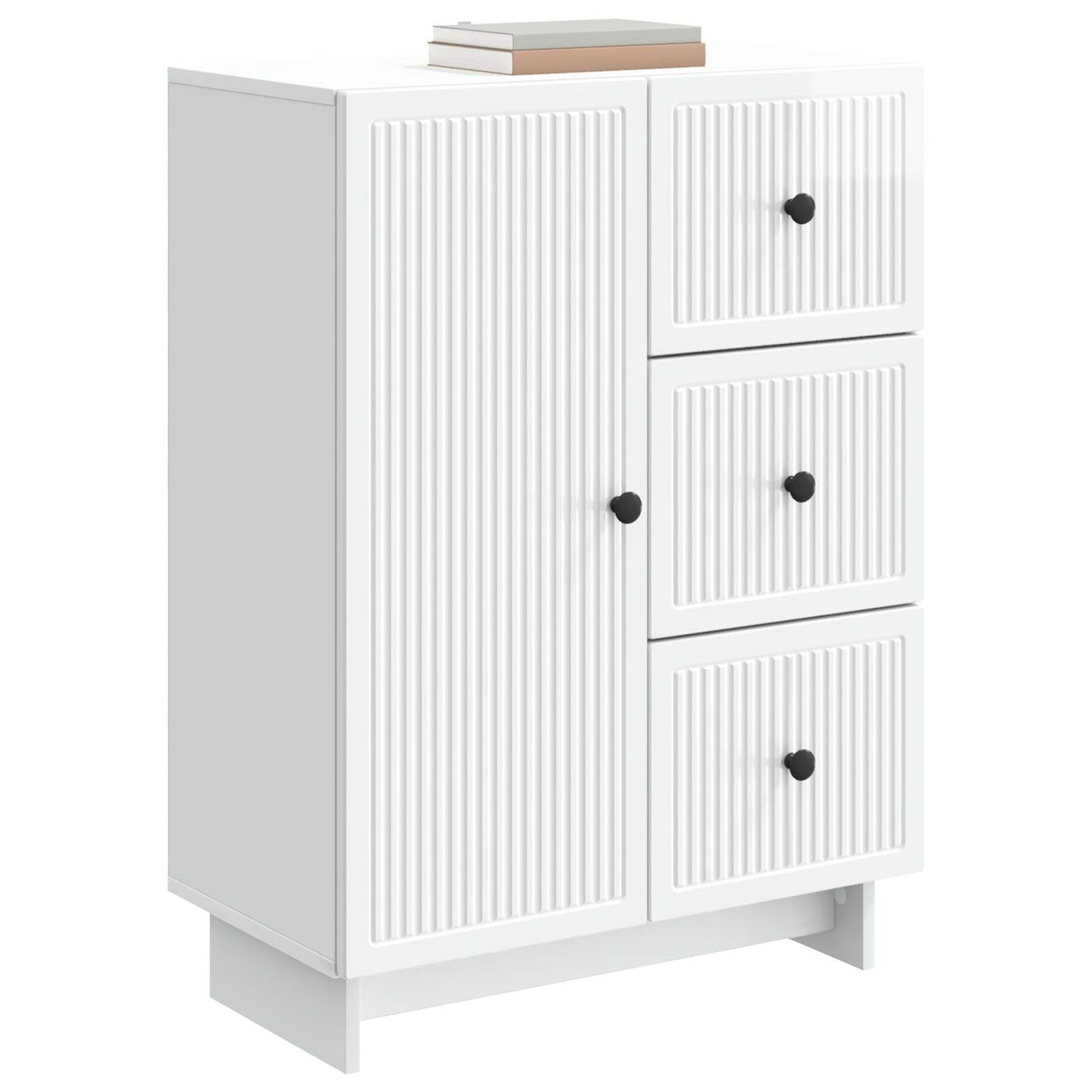 Servírovací Skříň Bílá S Vysokým Leskem 66 X 34,5 X 90 Cm