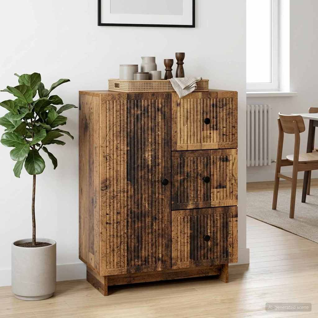 Servírovací Skříň Se Zásuvkou Staré Dřevo 66 X 34,5 X 90 Cm