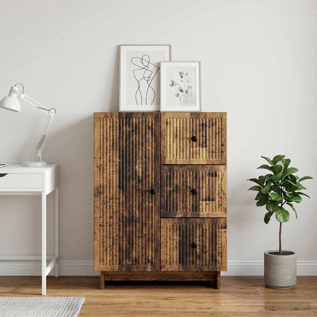 Servírovací Skříň Se Zásuvkou Staré Dřevo 66 X 34,5 X 90 Cm
