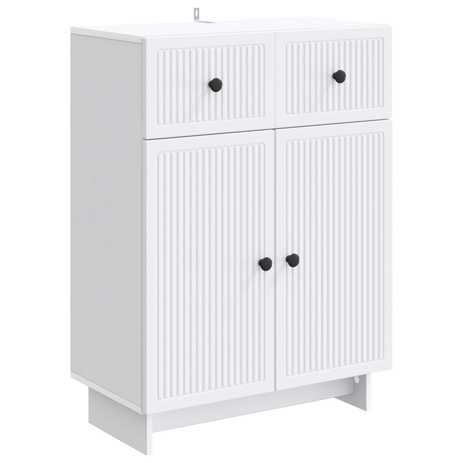 Servírovací Skříň Bílá 66 X 34,5 X 90 Cm Kompozitní Dřevo