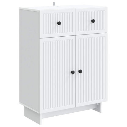 Servírovací Skříň Bílá 66 X 34,5 X 90 Cm Kompozitní Dřevo
