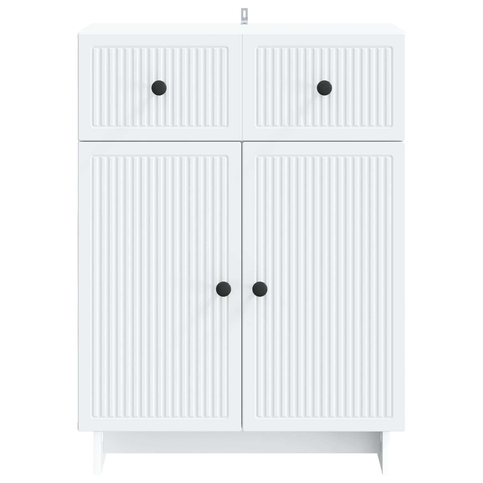 Servírovací Skříň Bílá 66 X 34,5 X 90 Cm Kompozitní Dřevo