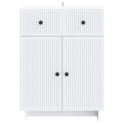 Servírovací Skříň Bílá 66 X 34,5 X 90 Cm Kompozitní Dřevo