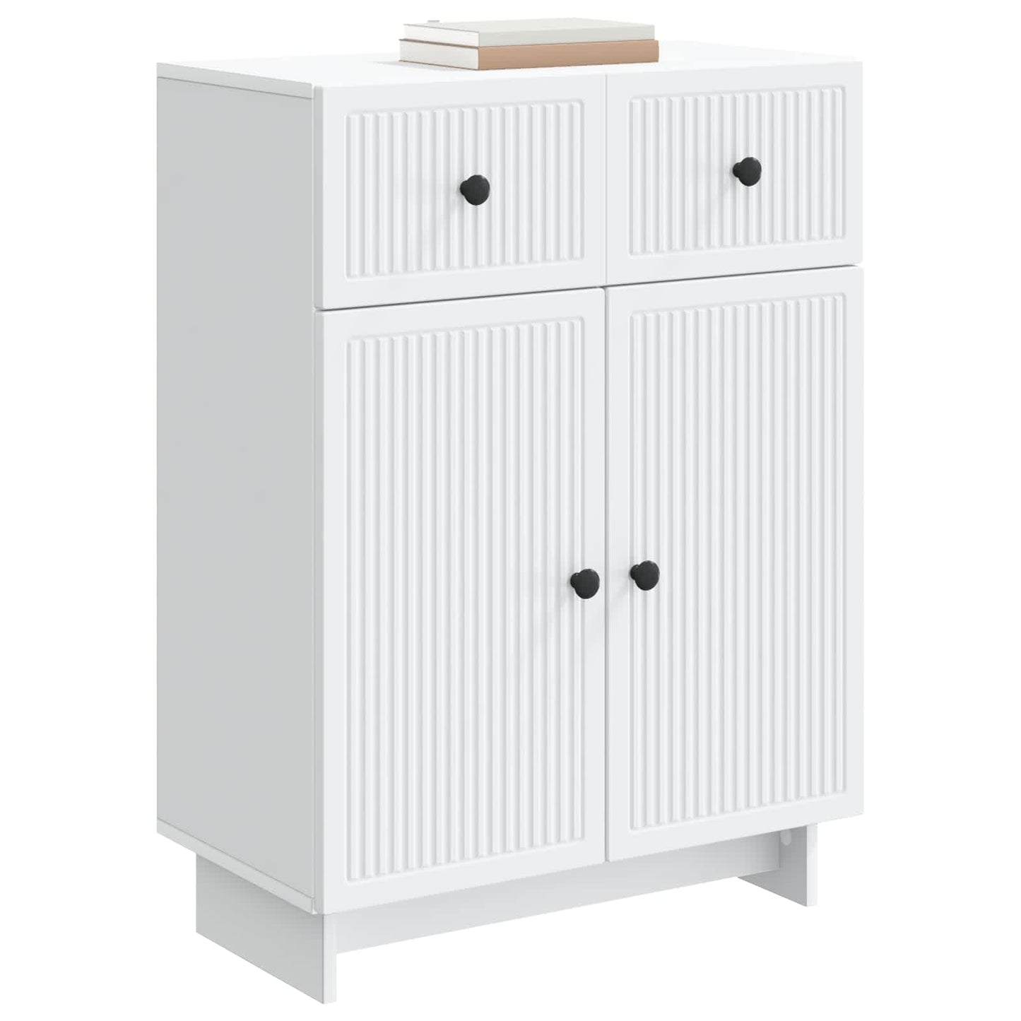 Servírovací Skříň Bílá 66 X 34,5 X 90 Cm Kompozitní Dřevo