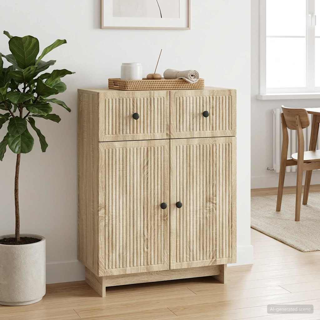 Servírovací Skříň Dub Sonoma 66 X 34,5 X 90 Cm Kompozitní Dřevo
