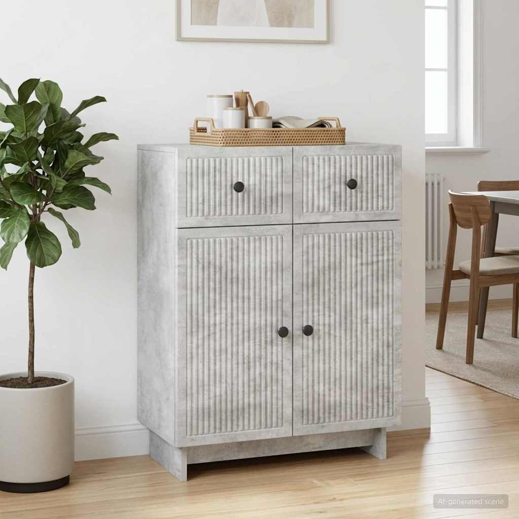 Servírovací Skříň Se Zásuvkou Betonově Šedá 66 X 34,5 X 90 Cm